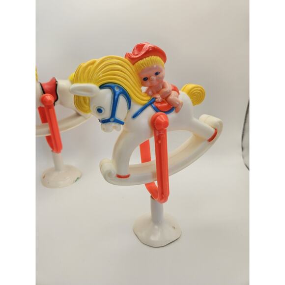 Lot Of 2 Vintage STAHLWOOD ROCKING HORSE RATTLES w/ Sunction Cup - 1950's - Picture 6 of 8